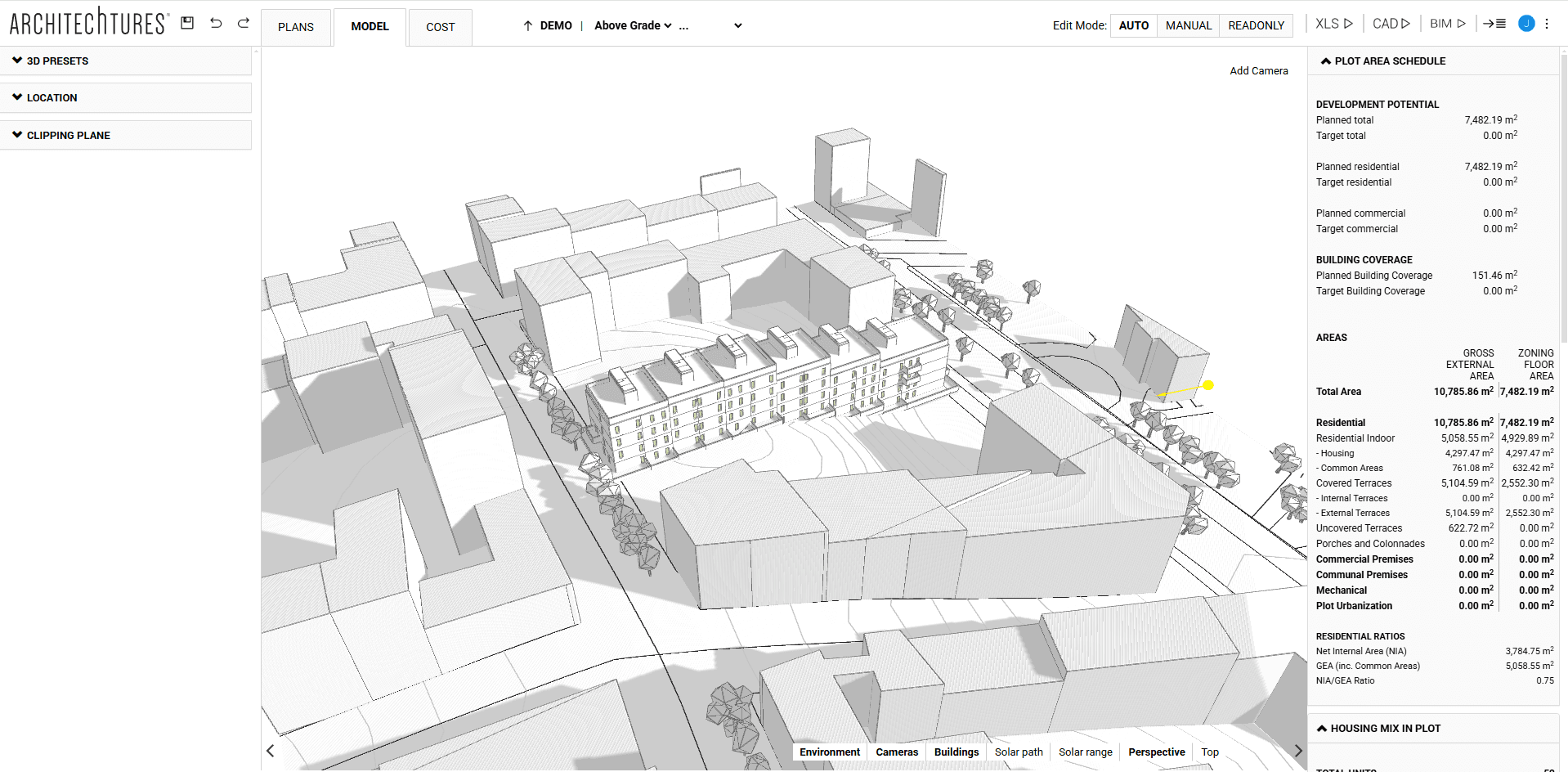 Dynamic adaptation of buildings to Topography