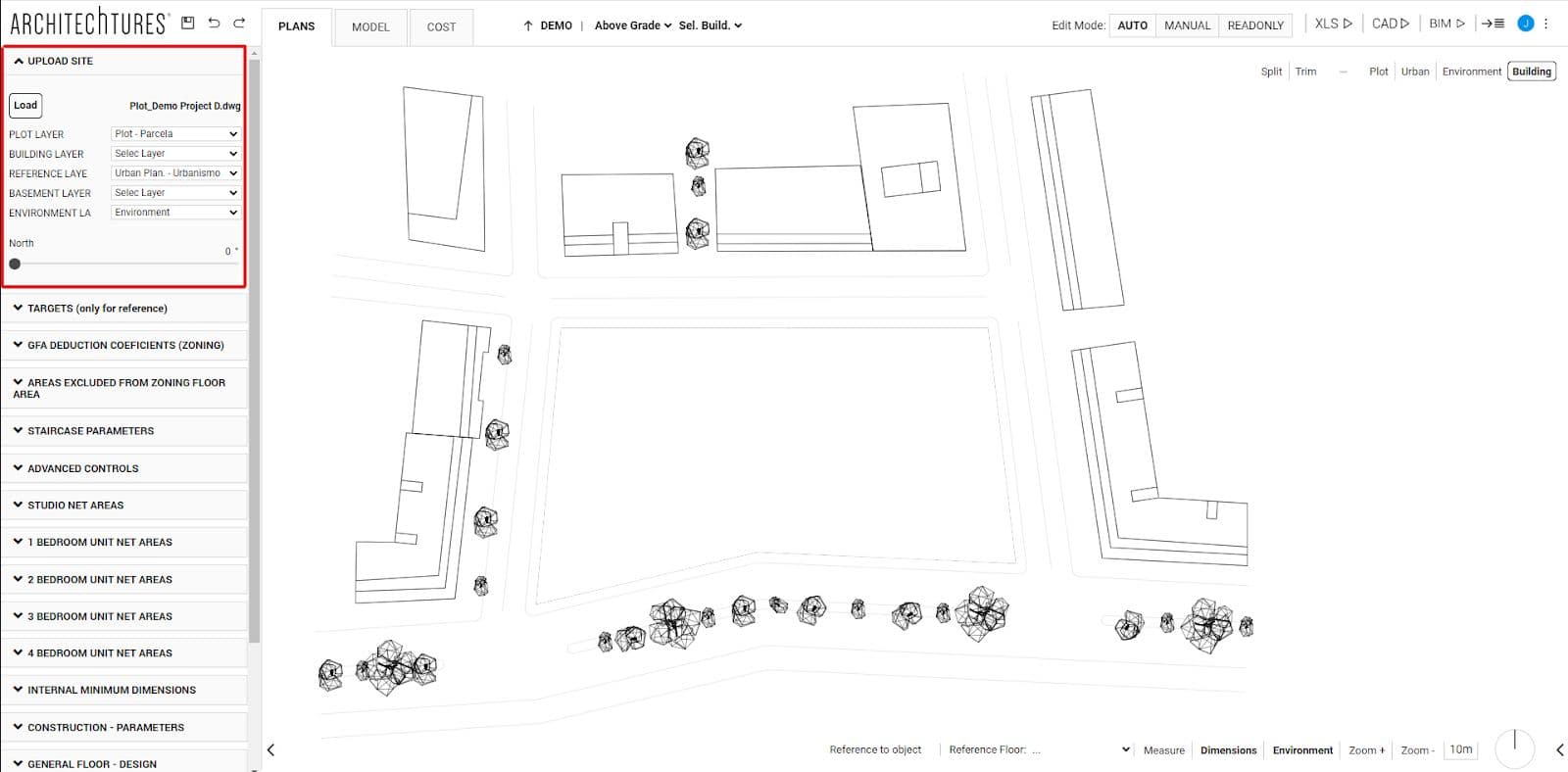 Upload site slider in the input panel of ARCHITEChTURES