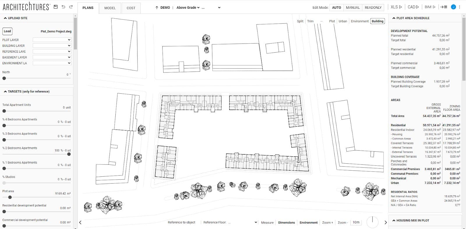 Overview of the User Interface in ARCHITEChTURES