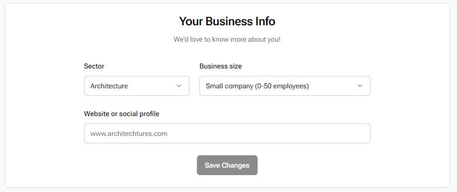User Business Data in ARCHITEChTURES