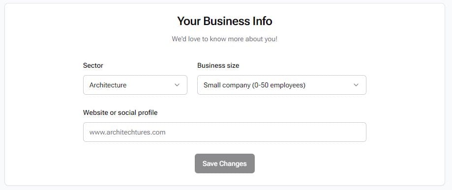 User Business Data in ARCHITEChTURES