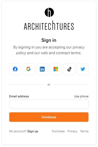 Login Page of ARCHITEChTURES