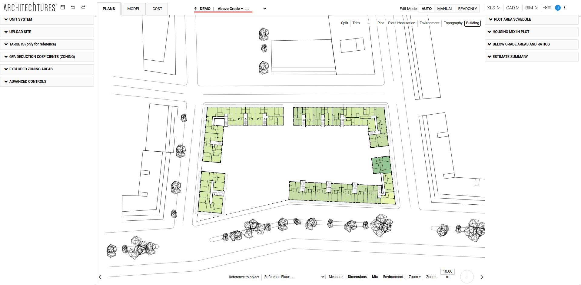 Plot level view in ARCHITEChTURES