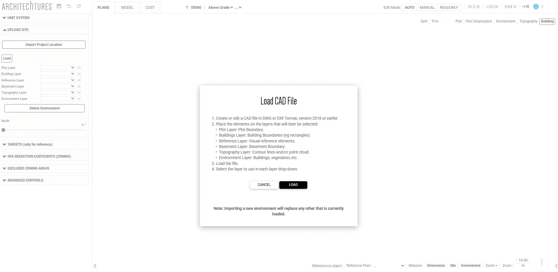 File loading notification pop-up in ARCHITEChTURES