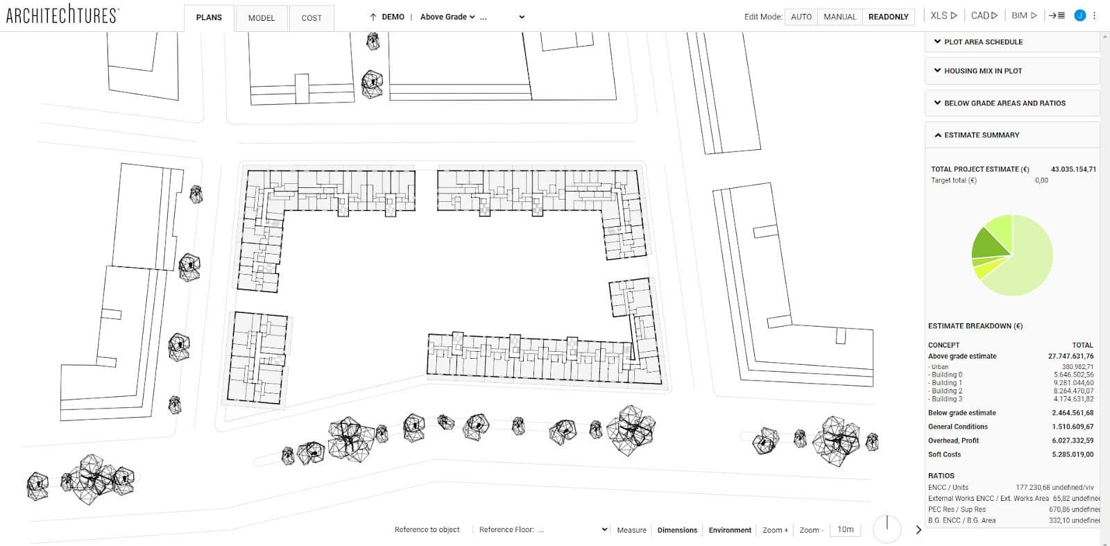 Overview of the ARCHITEChTURES Editor in View Mode