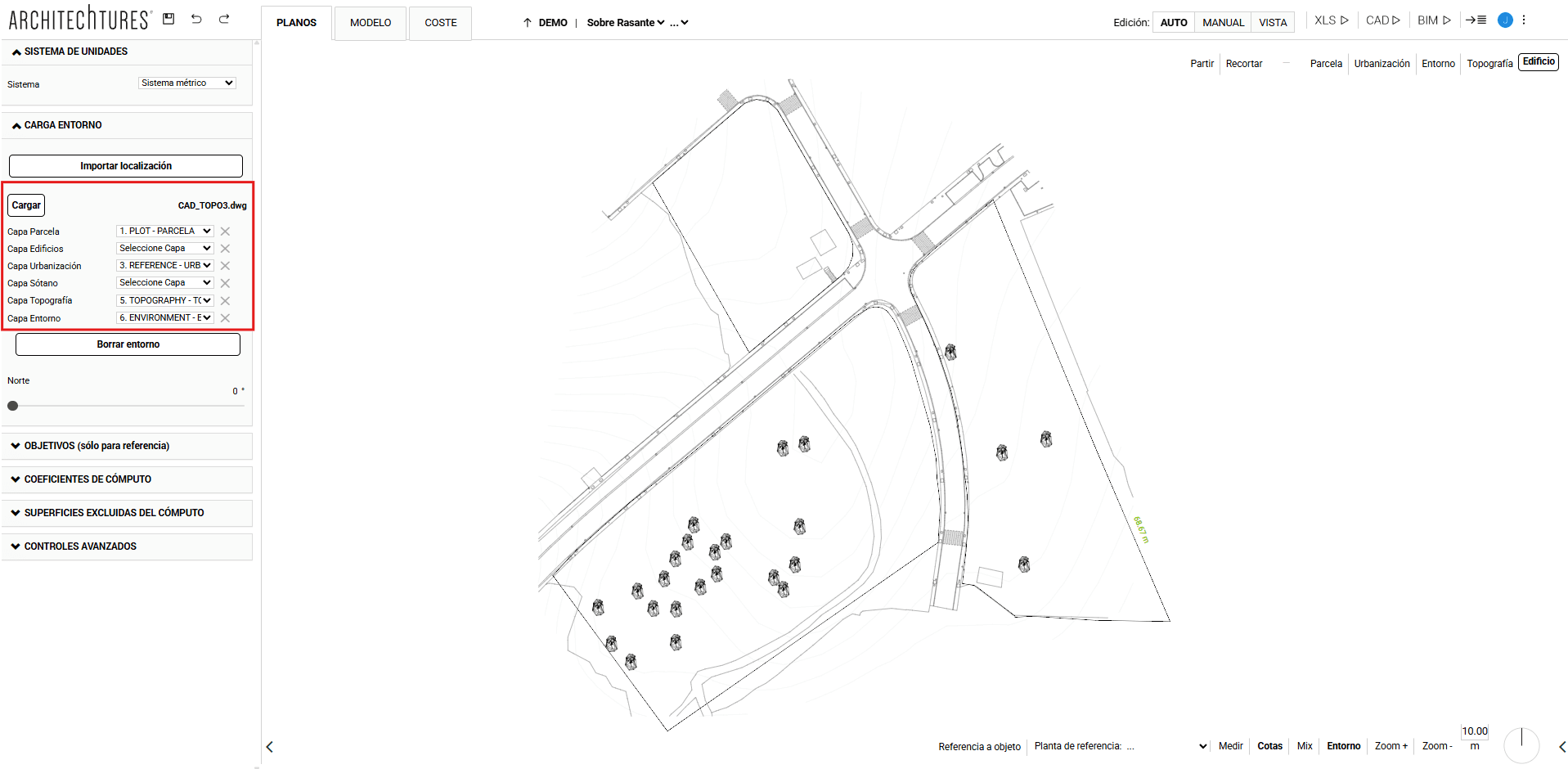 Slider Carga entorno del panel de input en ARCHITEChTURES