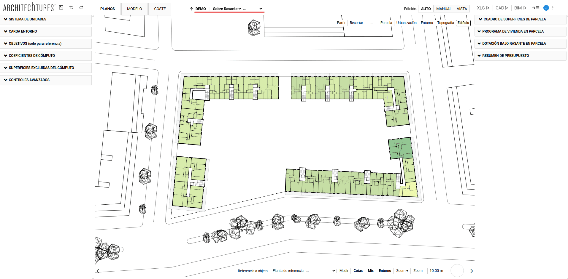 Vista a nivel parcela en ARCHITEChTURES