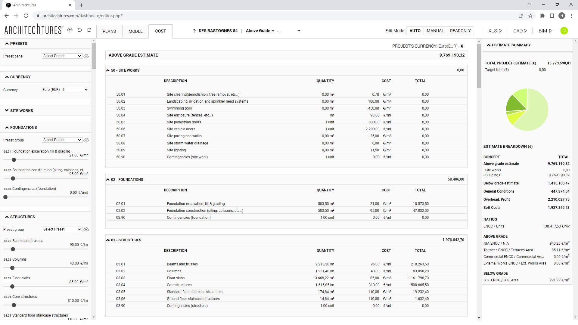 Cost – Automated Estimate and BOQ in Building Design