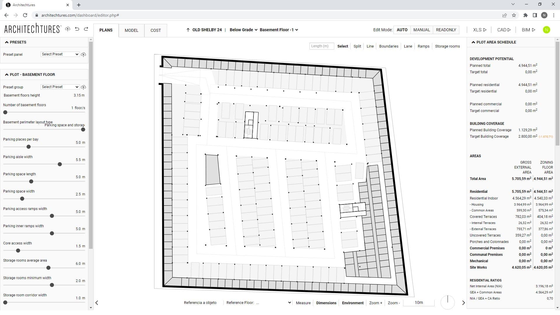 Sótanos – Diseño Arquitectónico Automático de Parkings