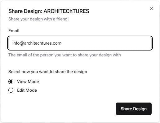 Design Sharing Page in ARCHITEChTURES