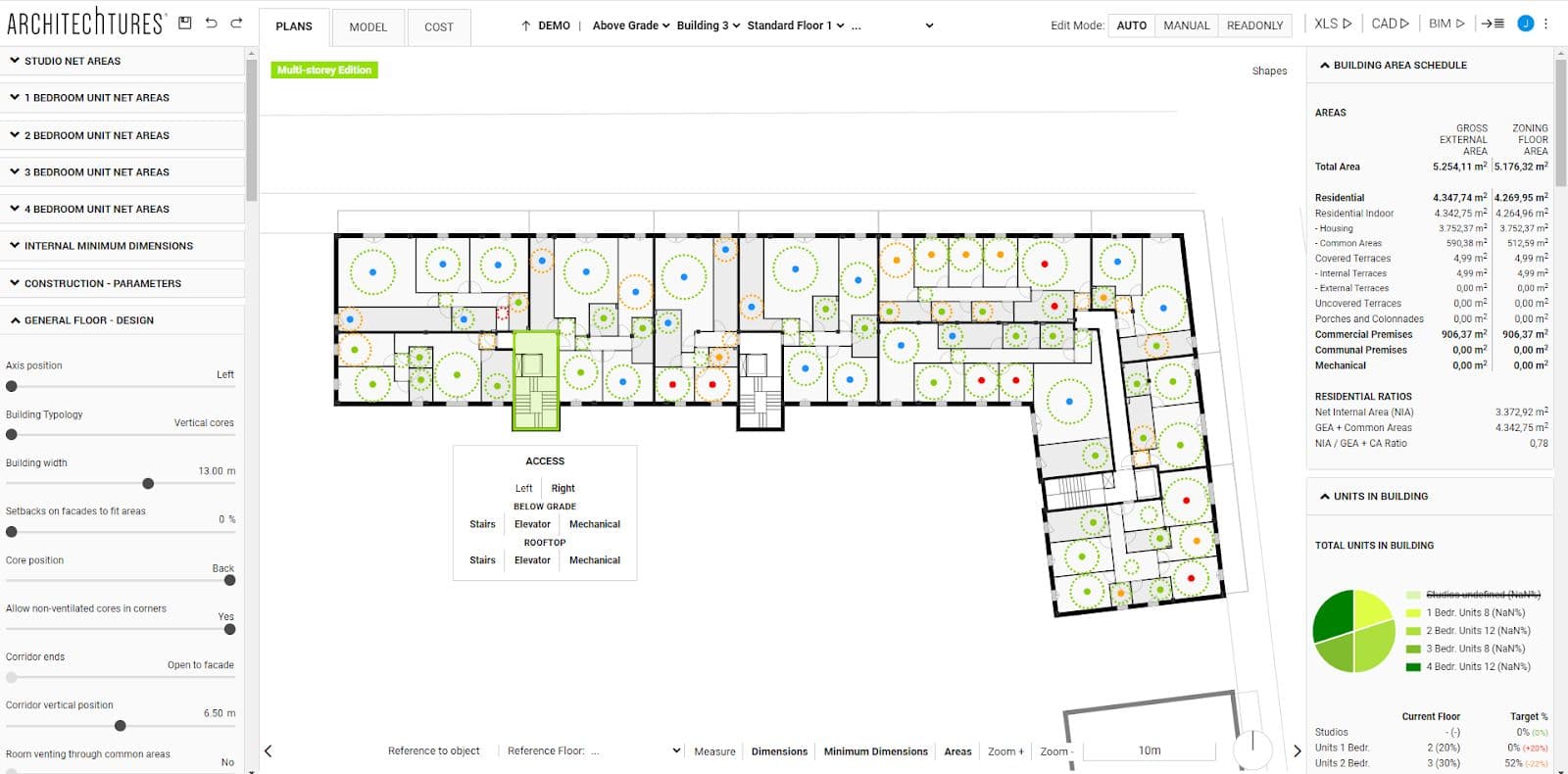  Relationship between the below-grade parking and the building in ARCHITEChTURES