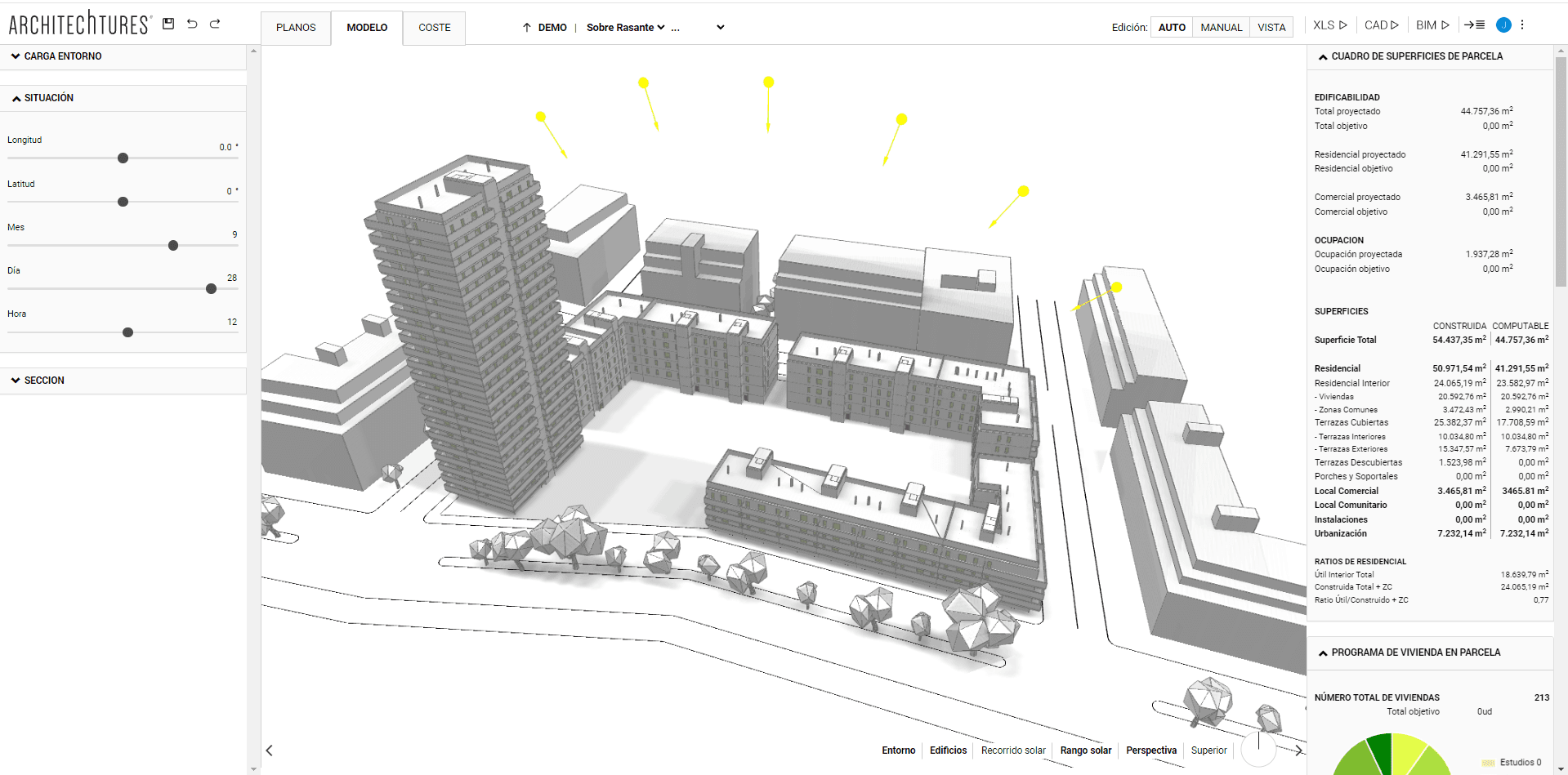 Visualización del Rango Solar en ARCHITEChTURES