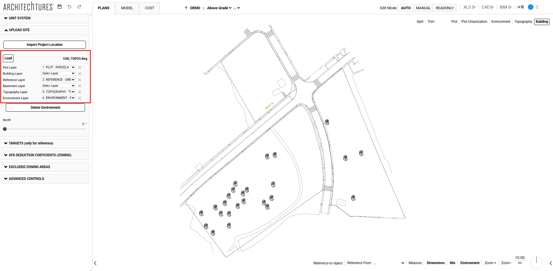 Upload site slider in the input panel of ARCHITEChTURES