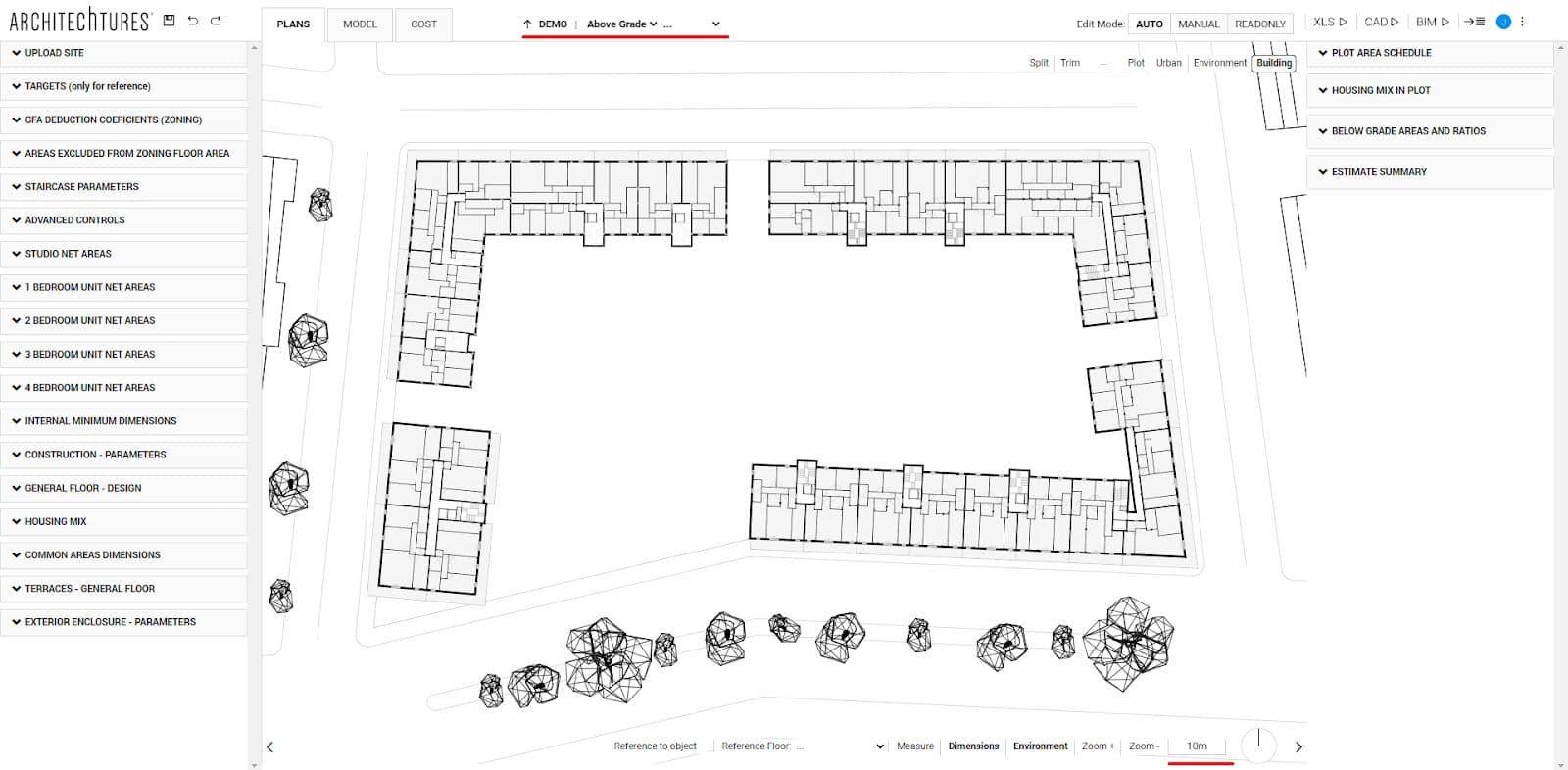 Plot level view in ARCHITEChTURES